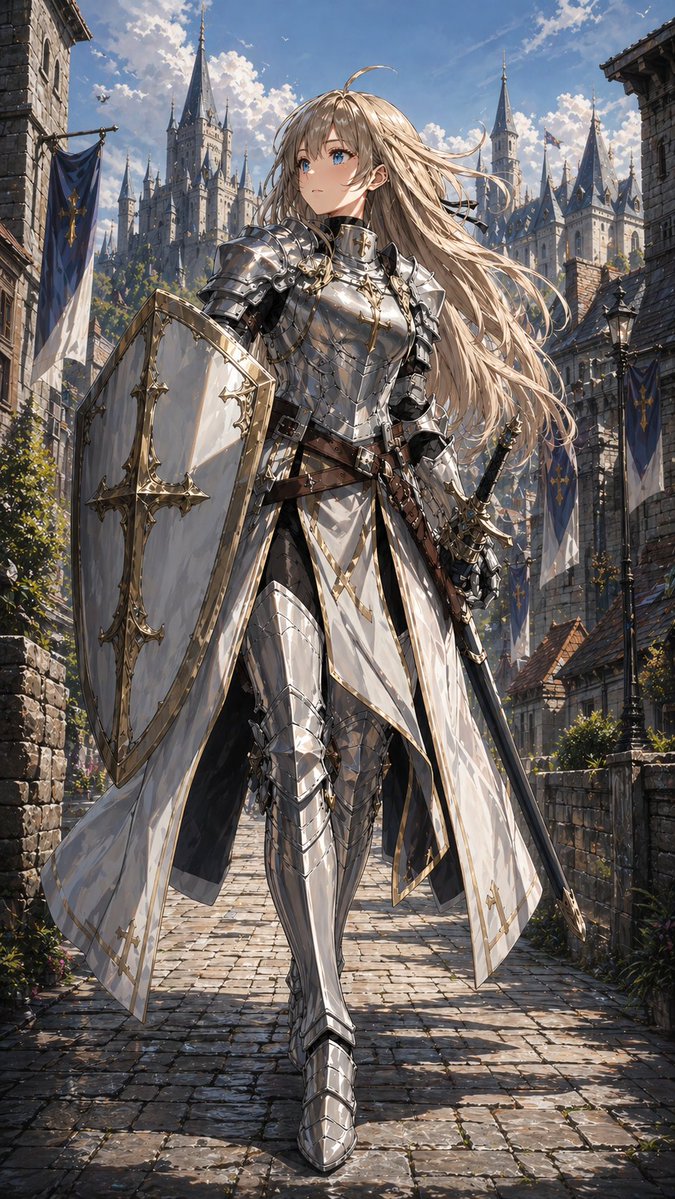 Holy Knight In A Castle City — GPT Image 2 image prompt example