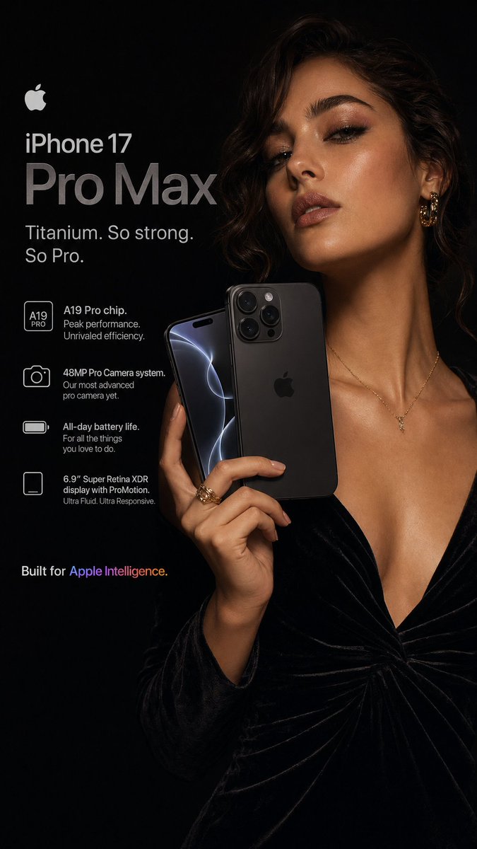 Hyperrealistic Iphone 17 Pro Max Ad — GPT Image 2 image prompt example