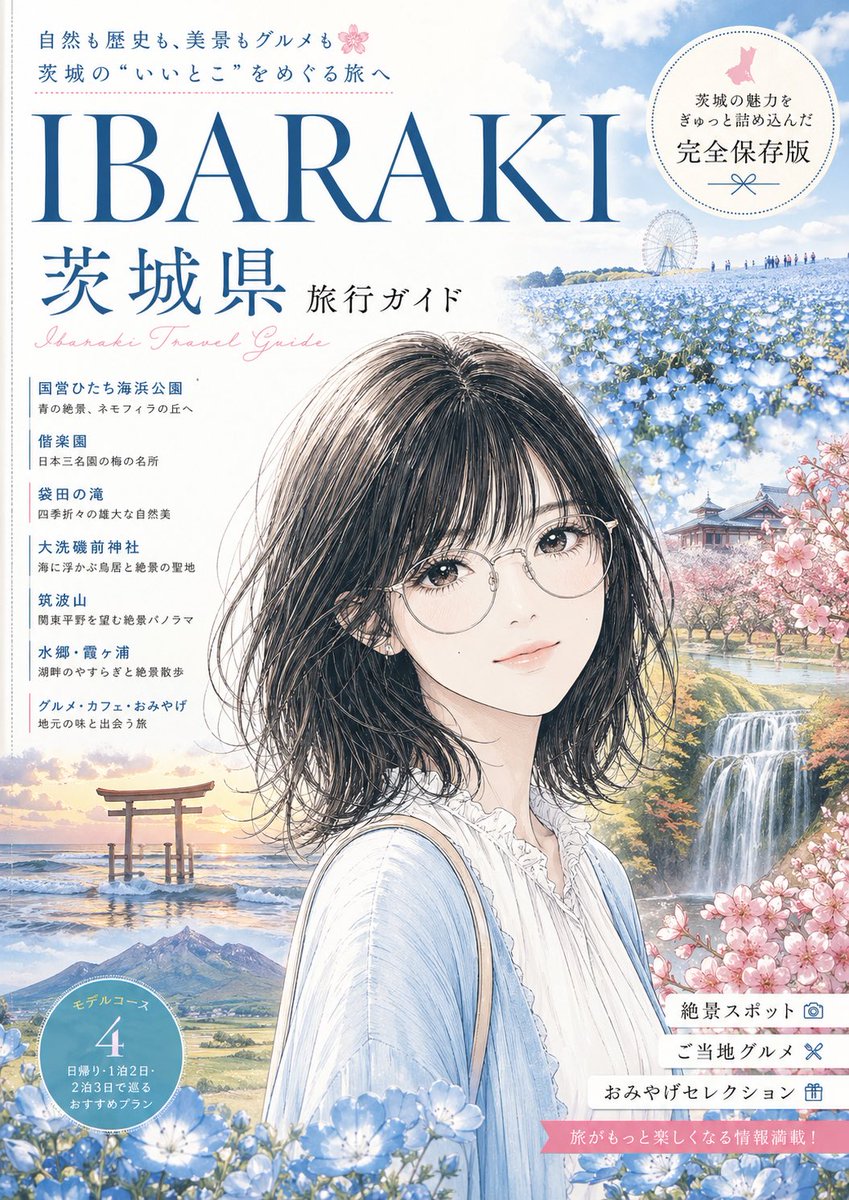 Ibaraki Travel Guide Cover — GPT Image 2 image prompt example