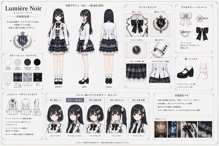 Idol Costume Design Sheet — GPT Image 2 image prompt example