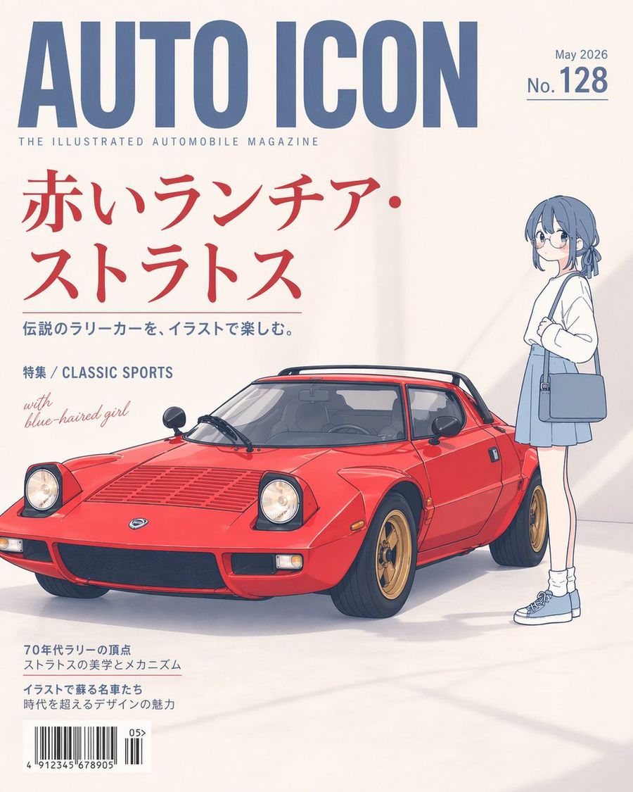 Illustrated Classic Car Magazine Cover — GPT Image 2 image prompt example