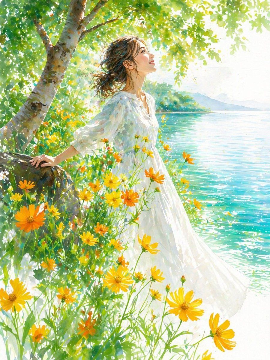 Impressionist Woman By Summer Lake — GPT Image 2 image prompt example