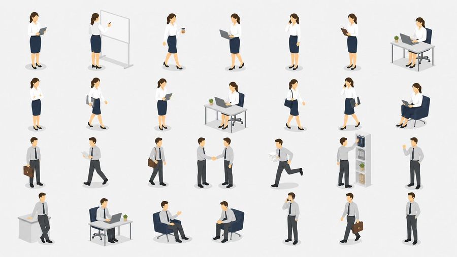 Isometric Business People Set — GPT Image 2 image prompt example