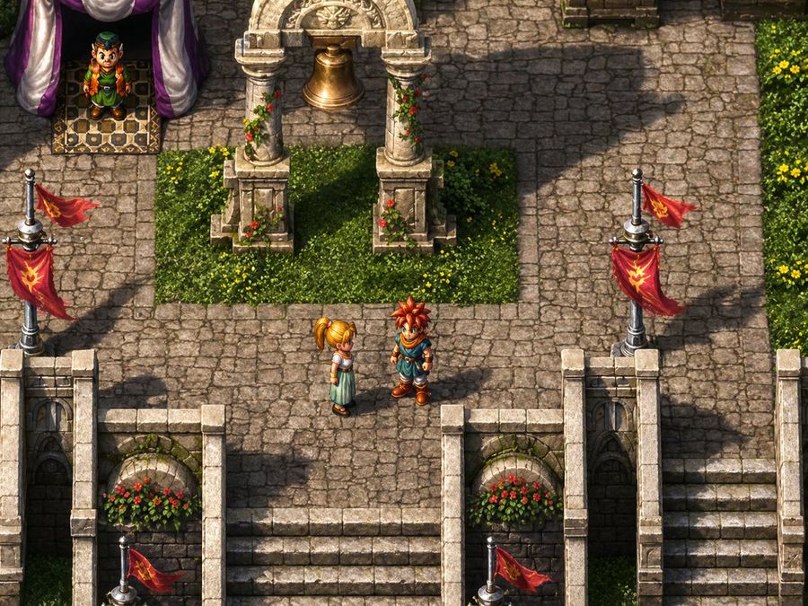Isometric Jrpg Town Plaza Scene — GPT Image 2 image prompt example