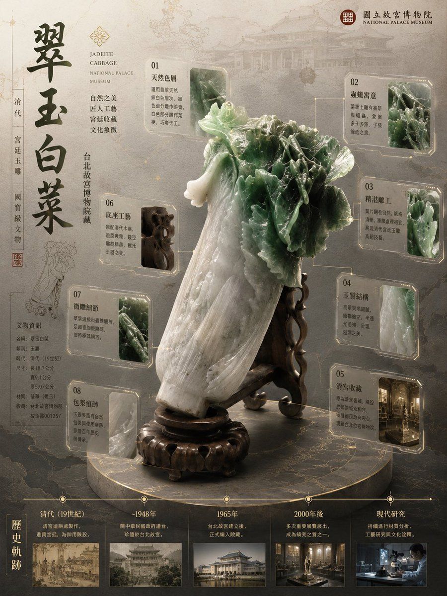 Jadeite Cabbage Museum Poster — GPT Image 2 image prompt example