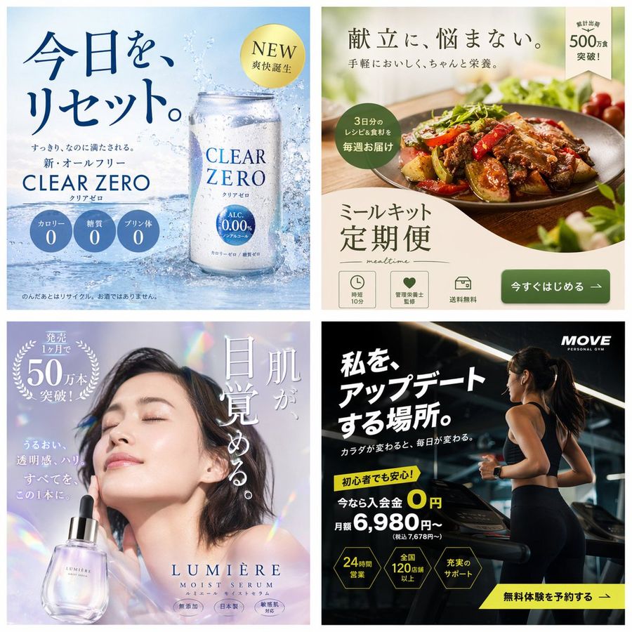 Japanese Ad Banner Grid — GPT Image 2 image prompt example