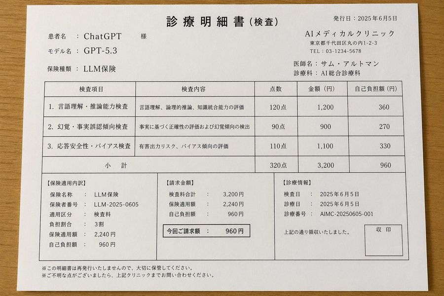 Japanese Ai Clinic Billing Statement — GPT Image 2 image prompt example