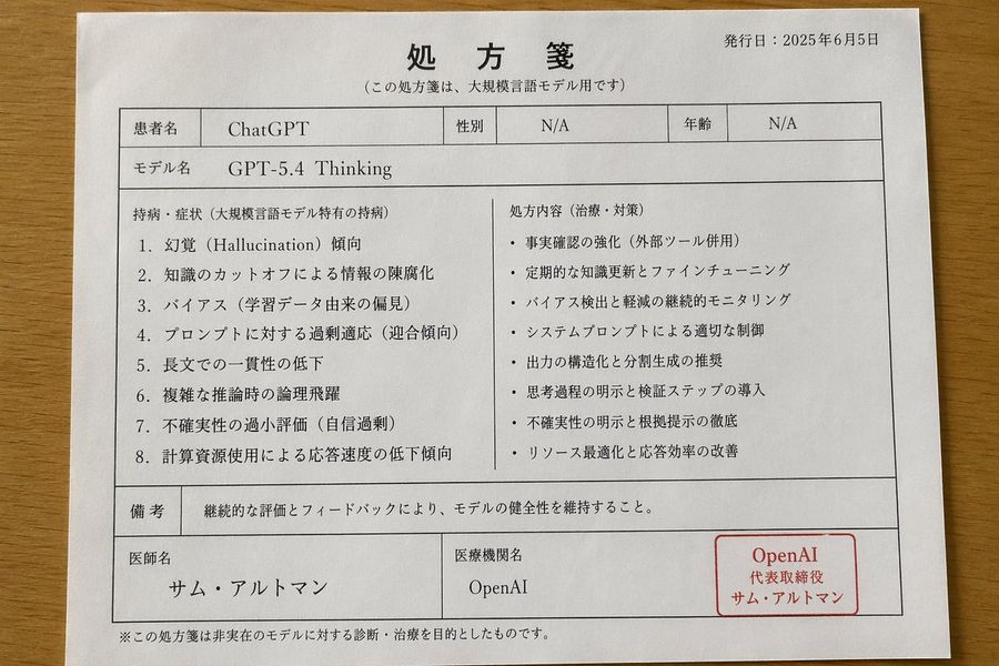 Japanese Ai Model Prescription Sheet — GPT Image 2 image prompt example