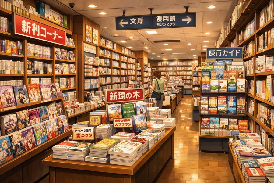 Japanese Bookstore Interior — GPT Image 2 image prompt example