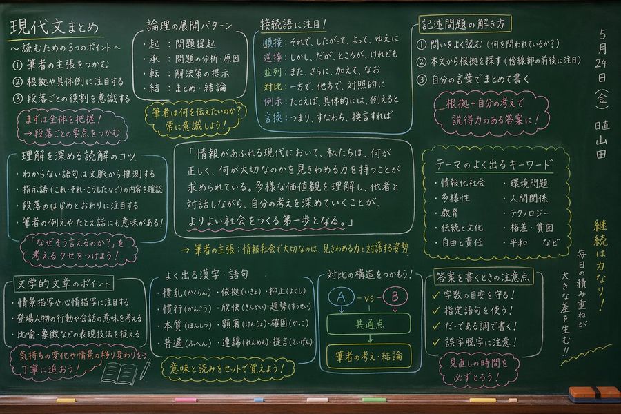 Japanese Classroom Chalkboard Notes — GPT Image 2 image prompt example