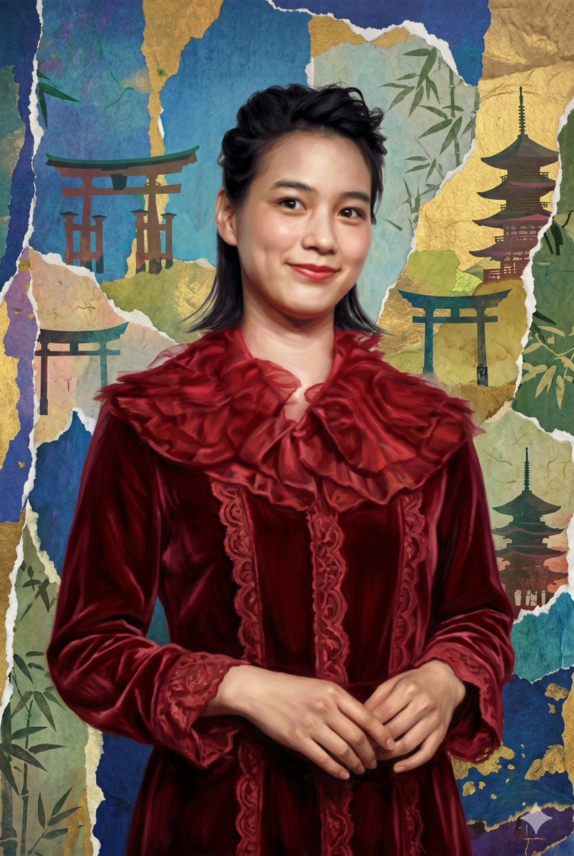 Japanese Collage Fashion Portrait — GPT Image 2 image prompt example