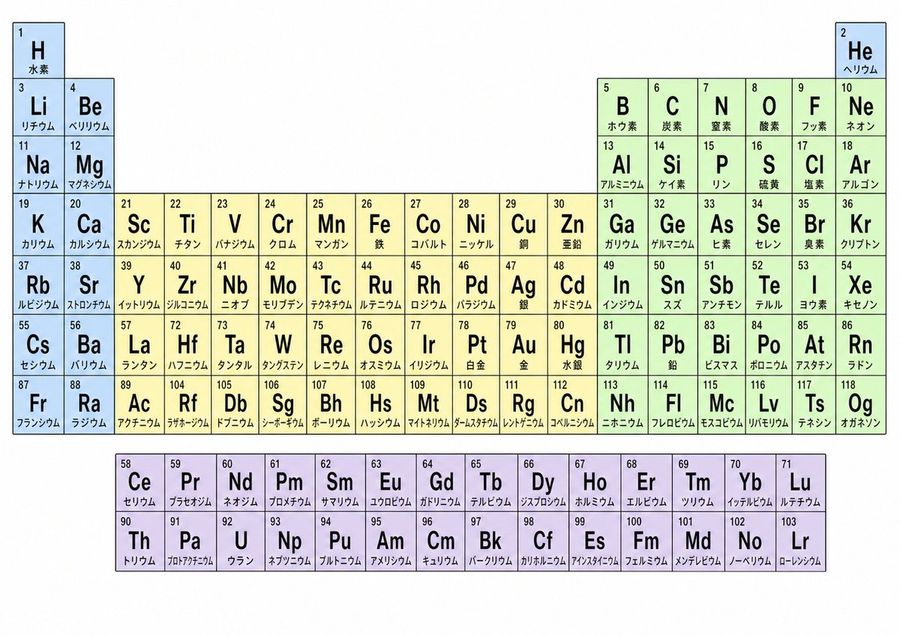 Japanese Color Coded Periodic Table — GPT Image 2 image prompt example