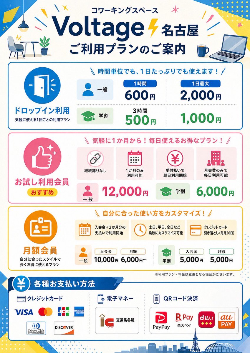 Japanese Coworking Pricing Flyer — GPT Image 2 image prompt example