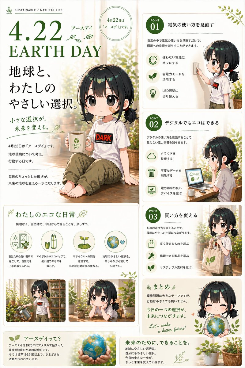 Japanese Earth Day Anime Poster — GPT Image 2 image prompt example