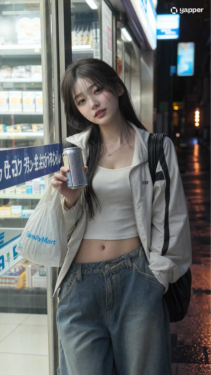 Japanese Girl Convenience Store Night — GPT Image 2 image prompt example