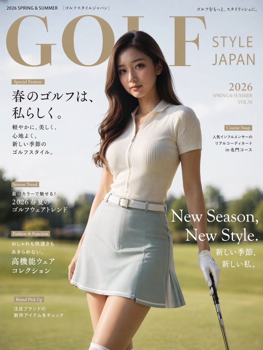 Japanese Golf Fashion Cover — GPT Image 2 image prompt example
