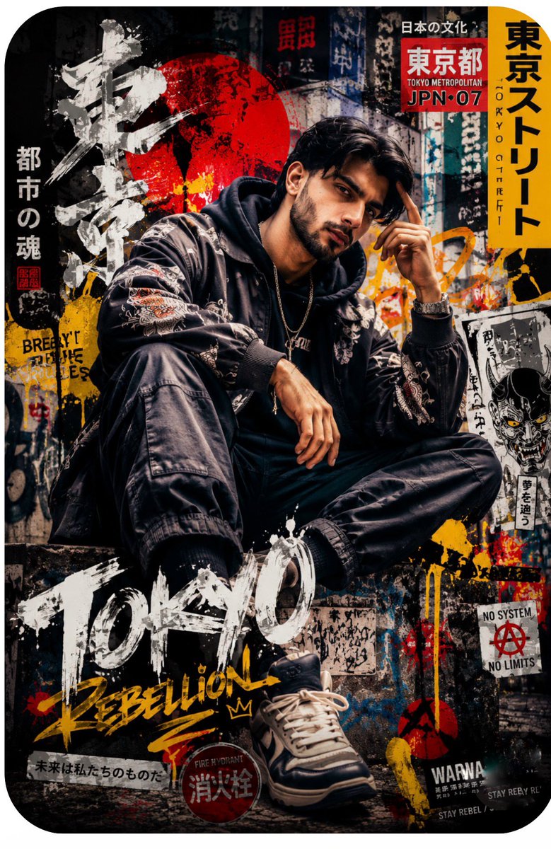 Japanese Graffiti Fashion Poster — GPT Image 2 image prompt example
