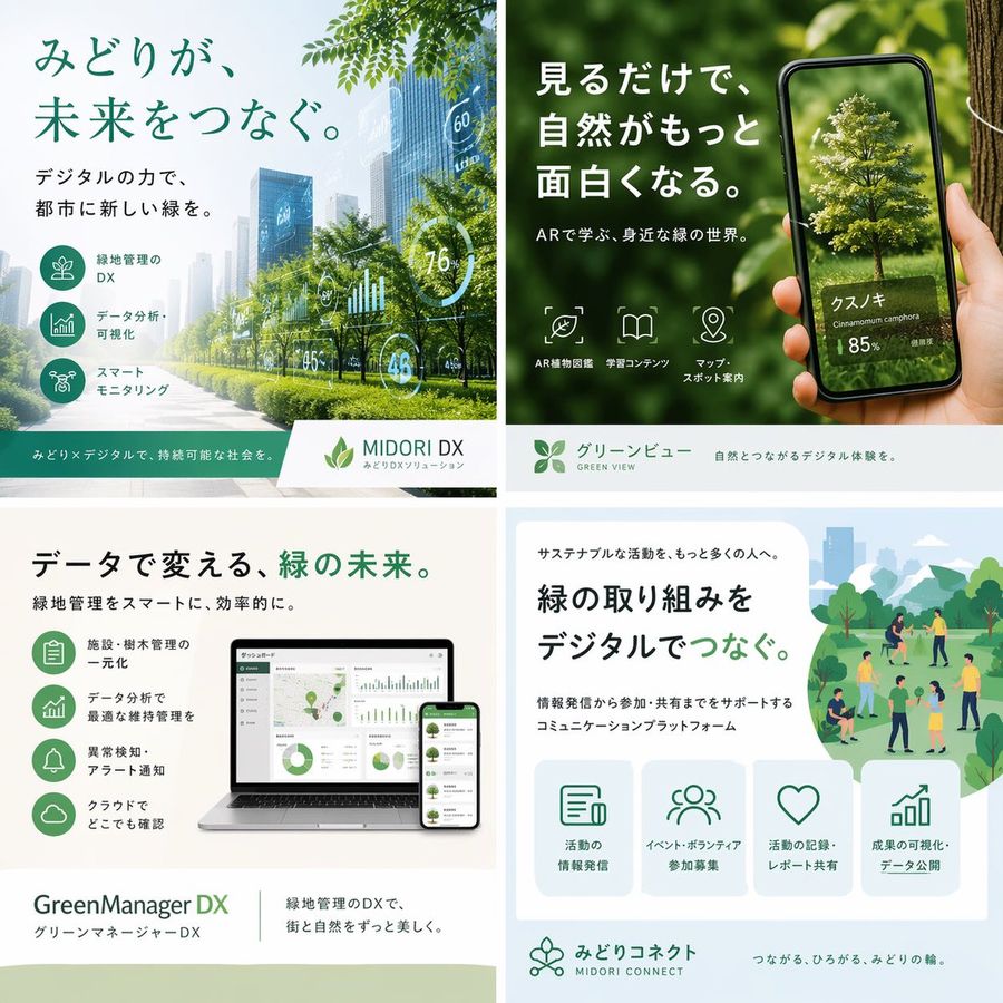 Japanese Green Tech Promo Collage — GPT Image 2 image prompt example