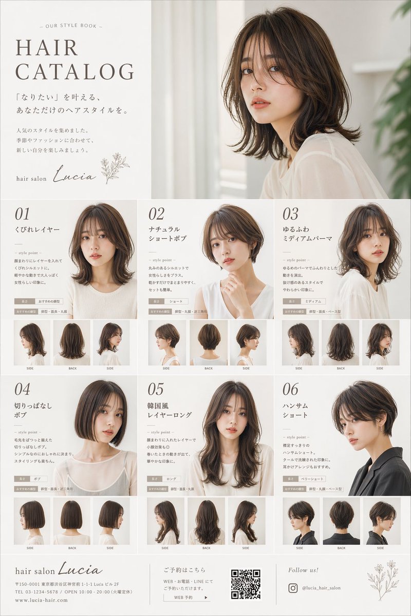 Japanese Hair Salon Catalog Poster — GPT Image 2 image prompt example
