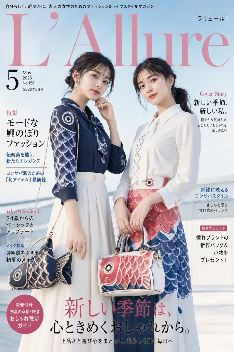 Japanese Koinobori Fashion Magazine Cover — GPT Image 2 image prompt example