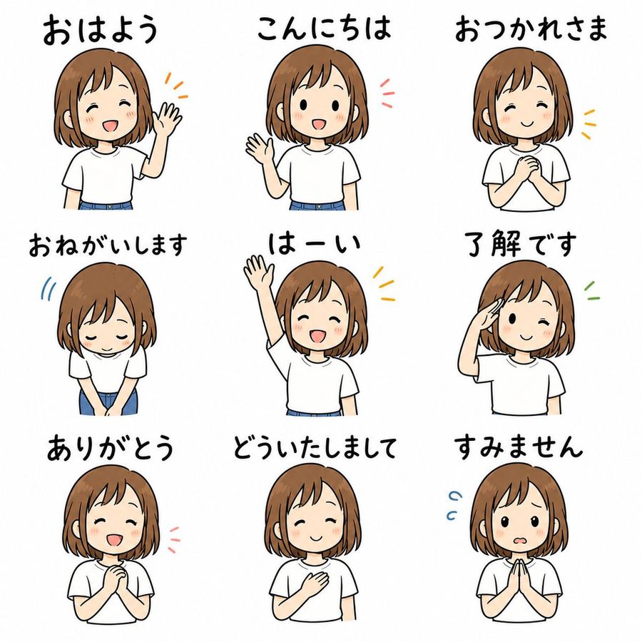 Japanese Line Sticker Sheet by @frog_tadano — GPT Image 2 image prompt example