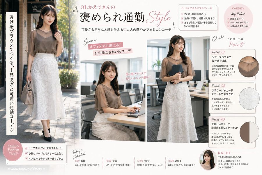 Japanese Office Outfit Spread — GPT Image 2 image prompt example