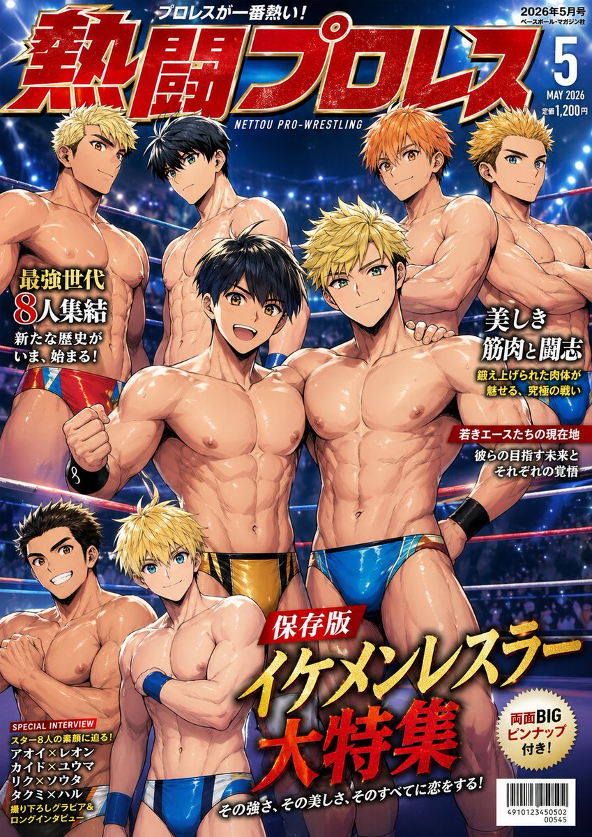 Japanese Pro Wrestling Magazine Cover — GPT Image 2 image prompt example
