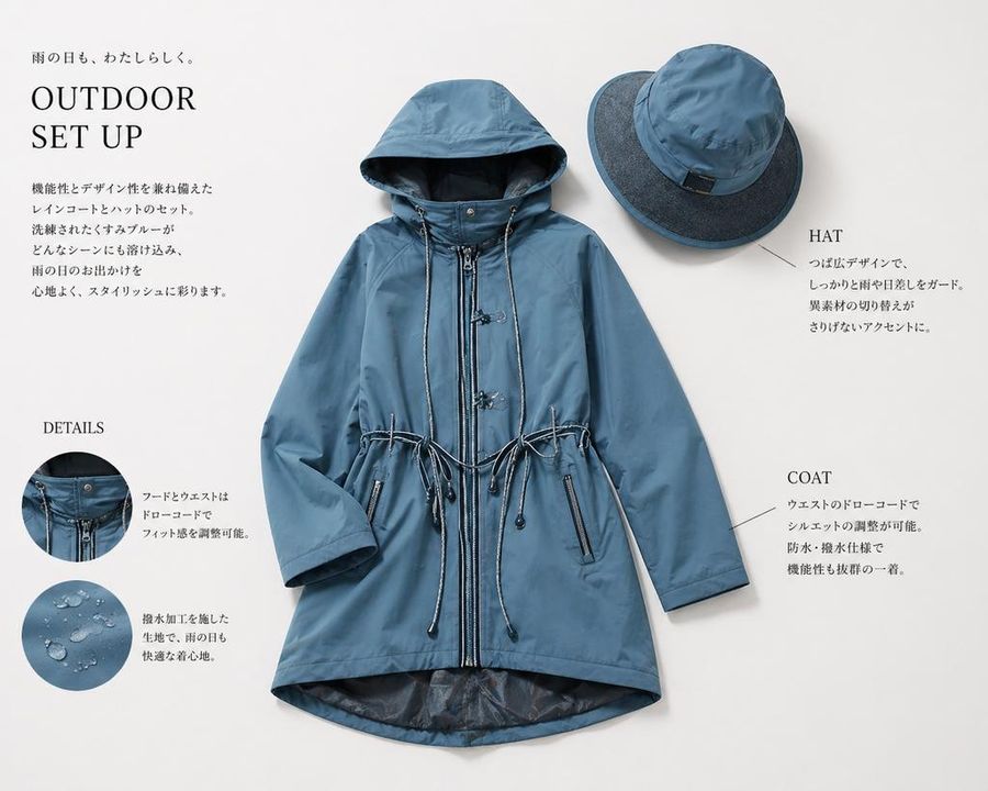 Japanese Rainwear Catalog Layout — GPT Image 2 image prompt example
