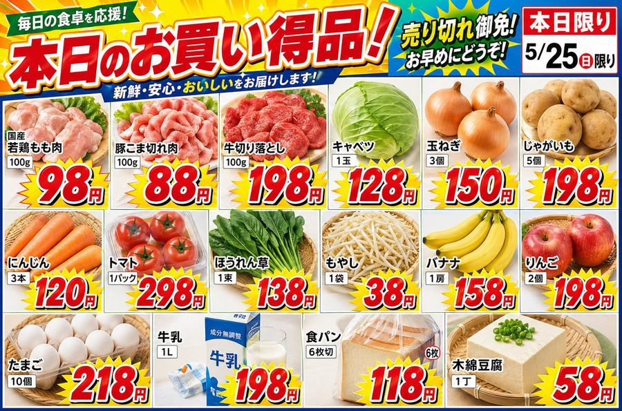 Japanese Supermarket Sale Flyer — GPT Image 2 image prompt example