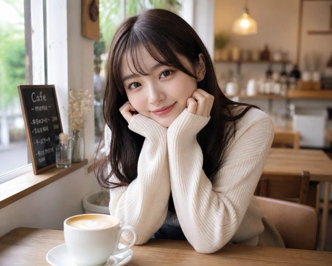 Japanese Woman Cafe Coffee — GPT Image 2 image prompt example