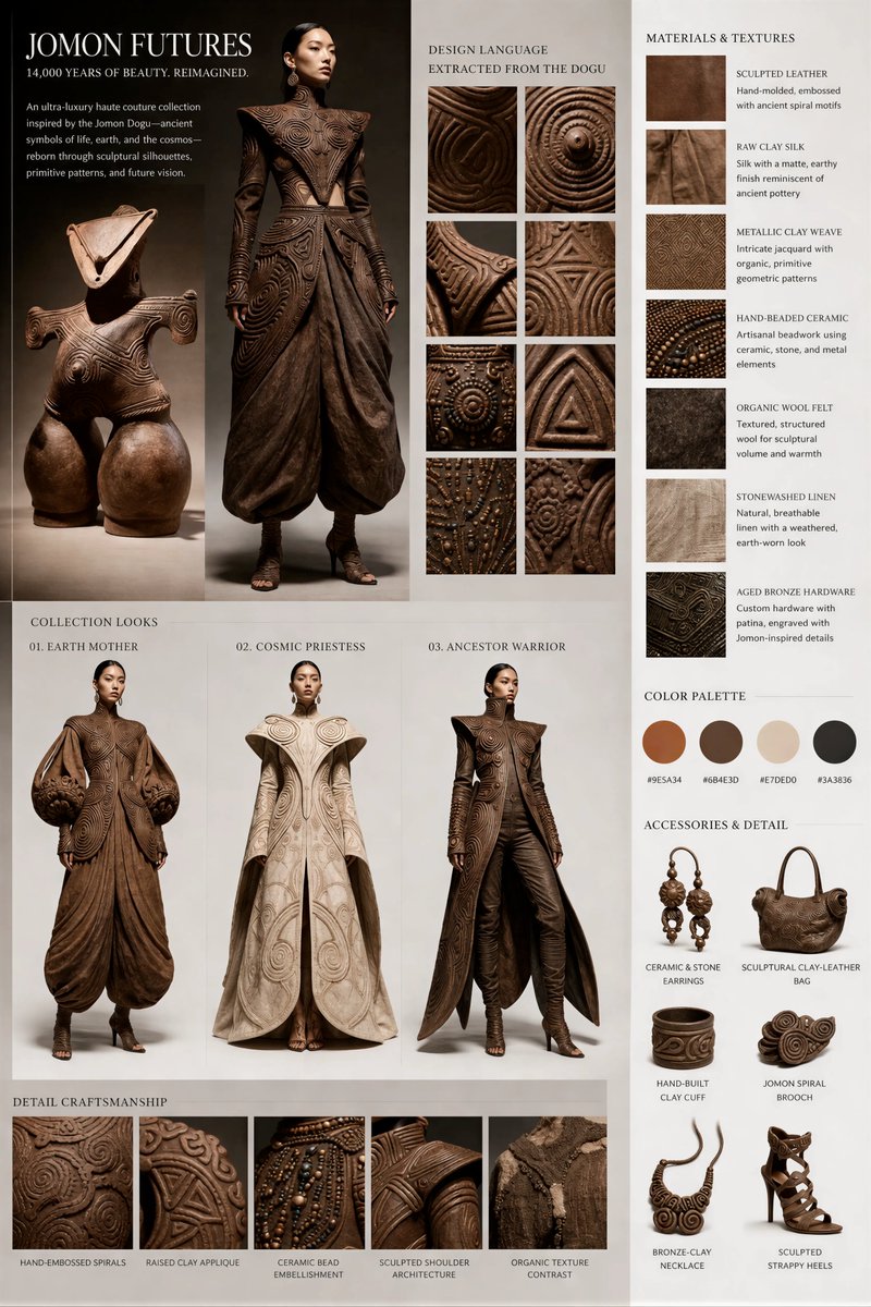 Jomon Dogu Couture Moodboard — GPT Image 2 image prompt example