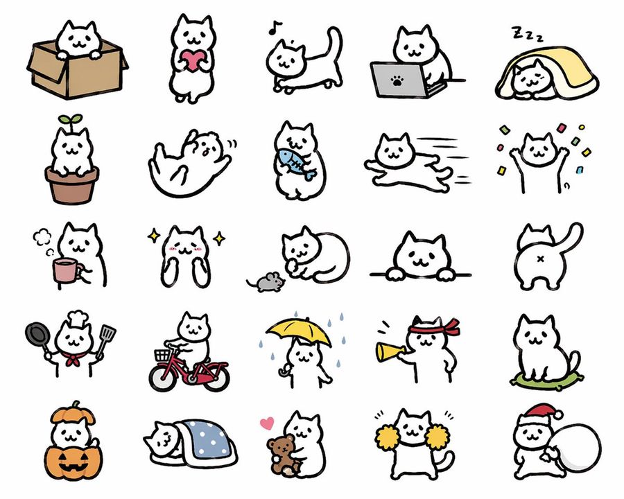 Kawaii Cat Sticker Sheet — GPT Image 2 image prompt example