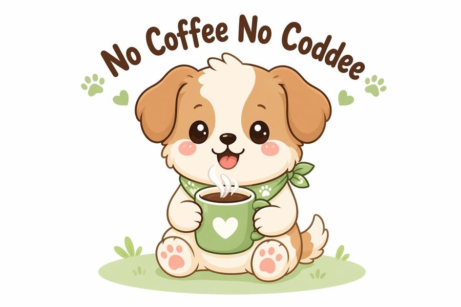 Kawaii Coffee Dog Vector Illustration — GPT Image 2 image prompt example