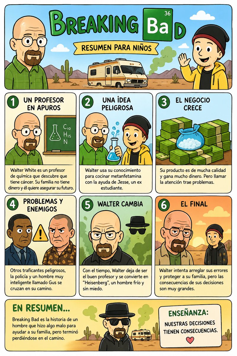 Kids Breaking Bad Summary Poster — GPT Image 2 image prompt example
