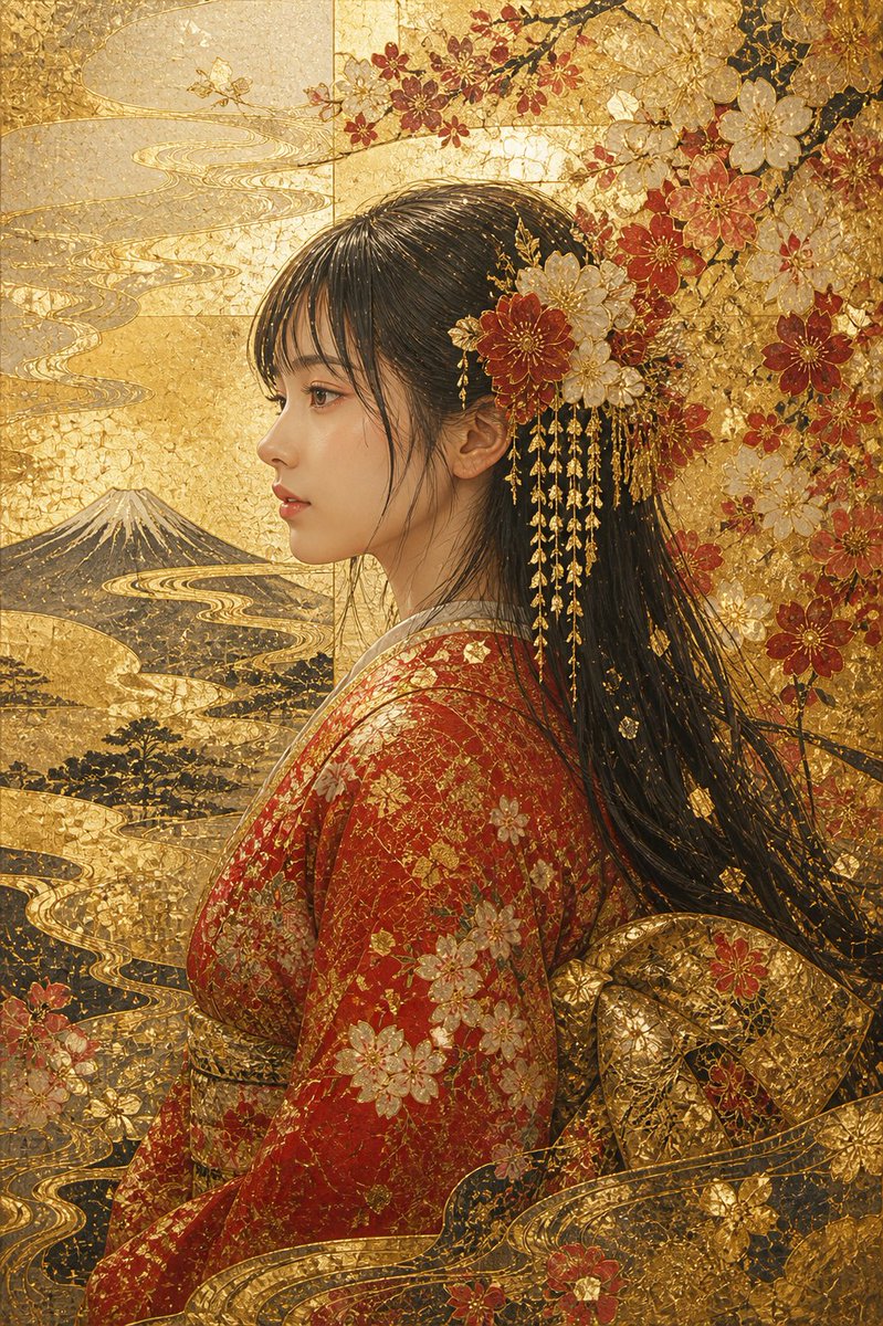 Kirikane Kimono Portrait — GPT Image 2 image prompt example