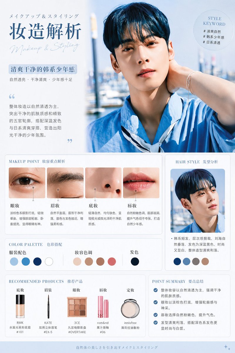 Korean Makeup Analysis Chart — GPT Image 2 image prompt example