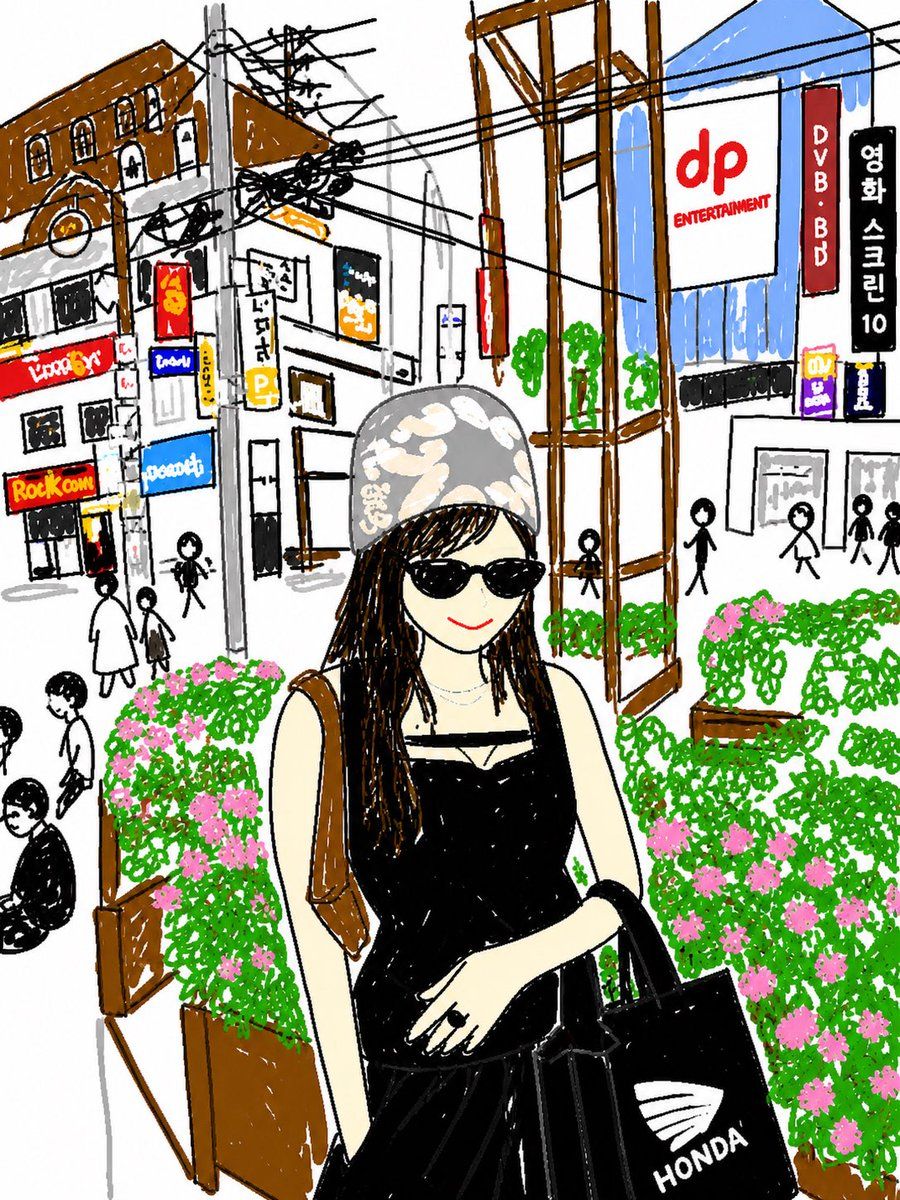 Korean Street Portrait Illustration — GPT Image 2 image prompt example