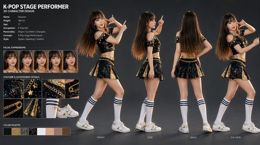 Kpop Idol Character Sheet — GPT Image 2 image prompt example