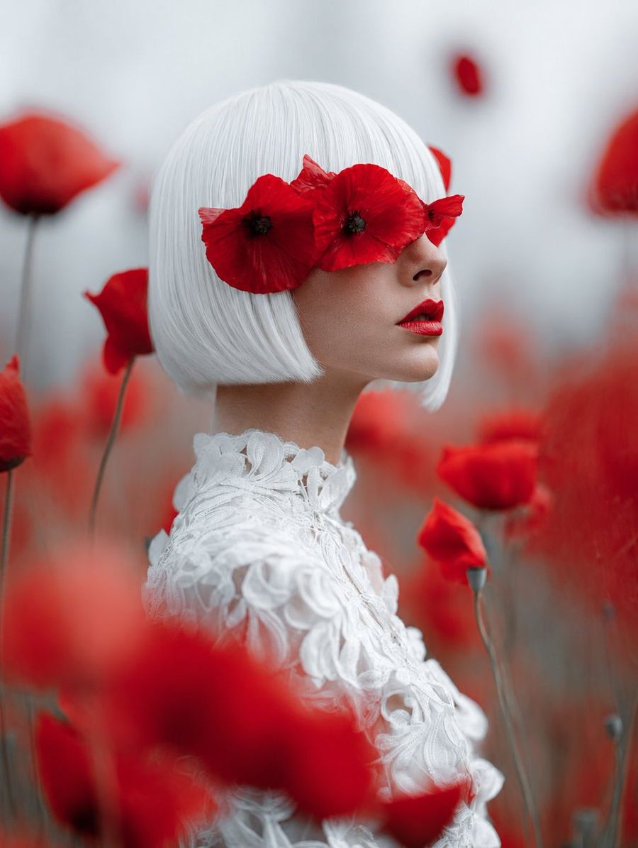 Lady Red Poppies Portrait by @minuitIA (-19289) — GPT Image 2 image prompt example