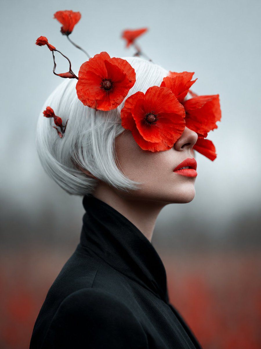Lady Red Poppies Portrait — GPT Image 2 image prompt example