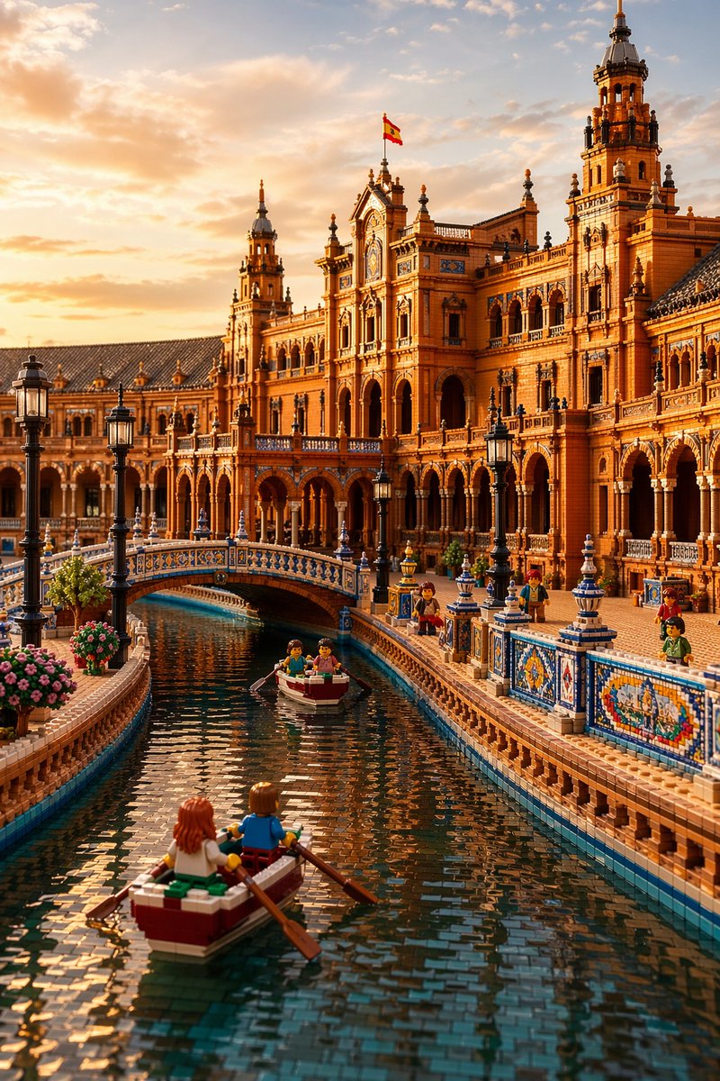 Lego Plaza Espana Sunset — GPT Image 2 image prompt example