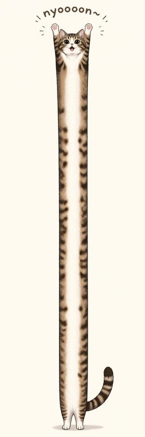 Long Stretching Tabby Cat — GPT Image 2 image prompt example