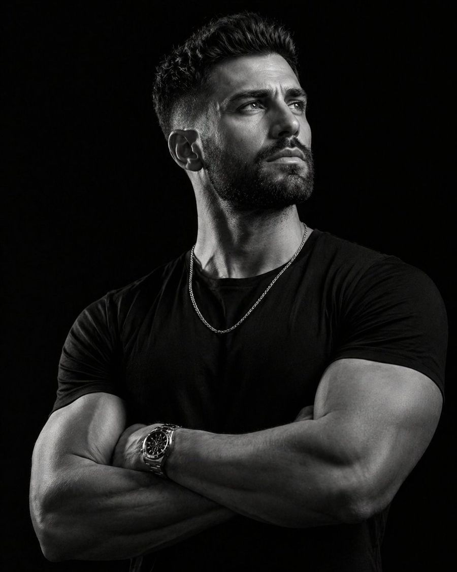 Low Key Monochrome Editorial Portrait — GPT Image 2 image prompt example