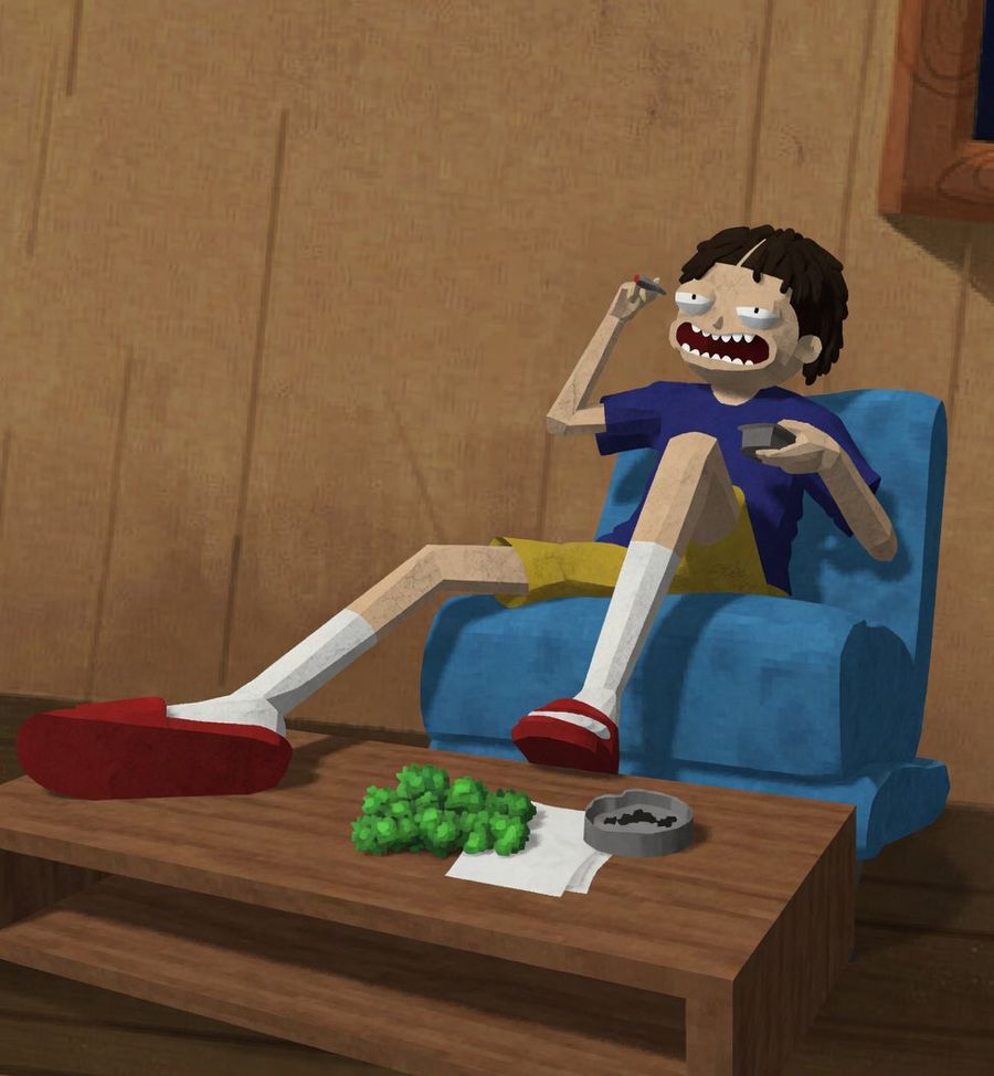Low Poly Stoner Cartoon — GPT Image 2 image prompt example