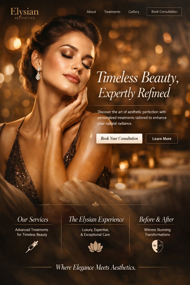 Luxury Aesthetics Website Mockup — GPT Image 2 image prompt example
