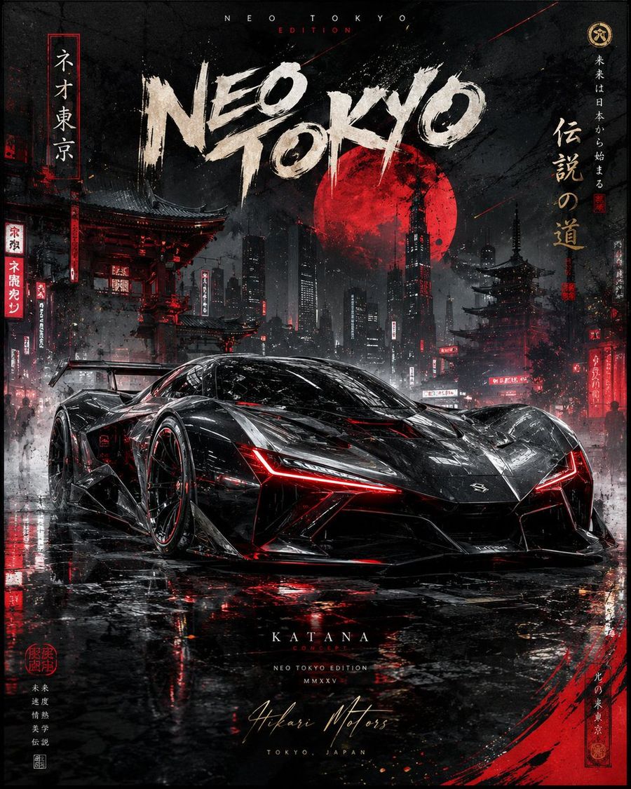 Luxury Automotive Sketch Watercolor Poster — GPT Image 2 image prompt example