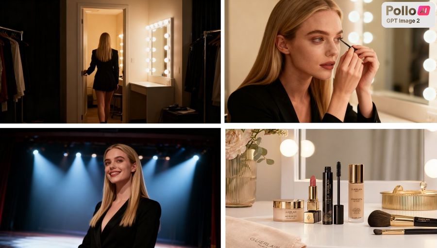 Luxury Beauty Ad Storyboard — GPT Image 2 image prompt example