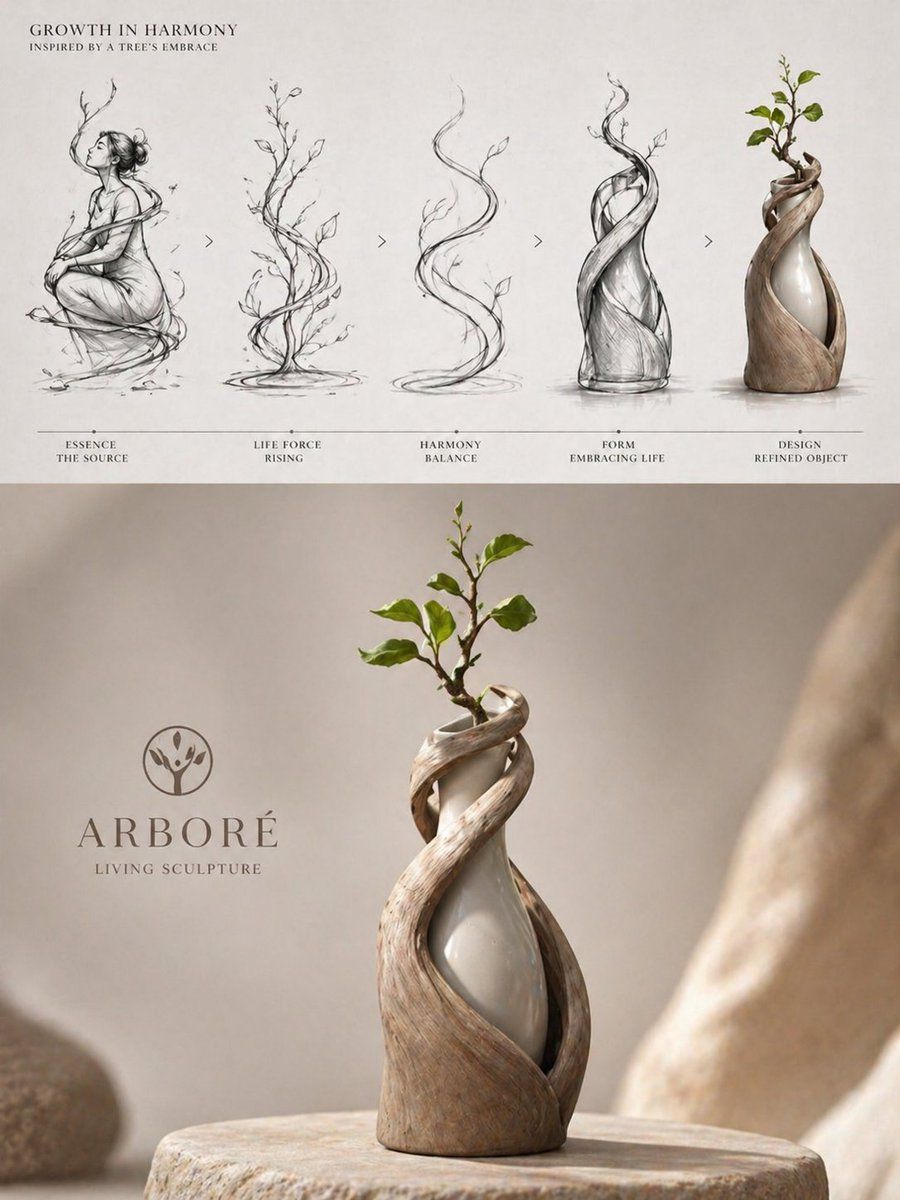Luxury Biophilic Vase Concept Poster — GPT Image 2 image prompt example
