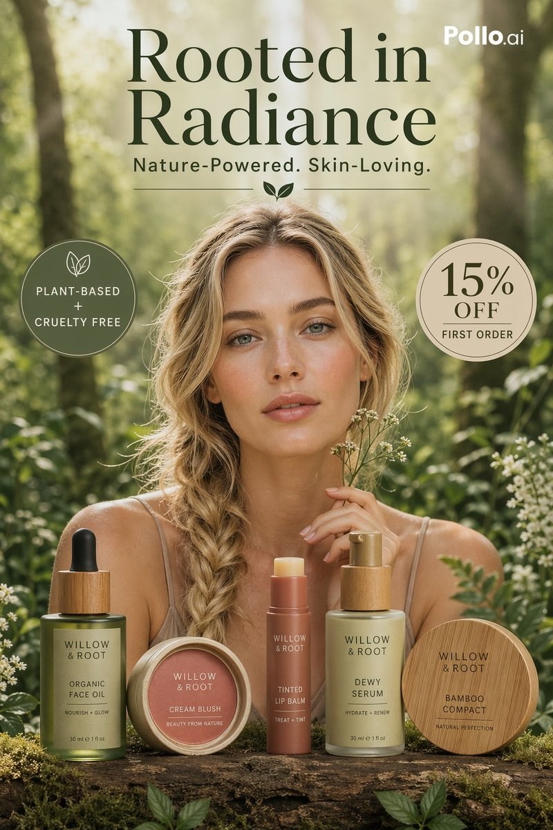 Luxury Botanical Skincare Forest Ad — GPT Image 2 image prompt example
