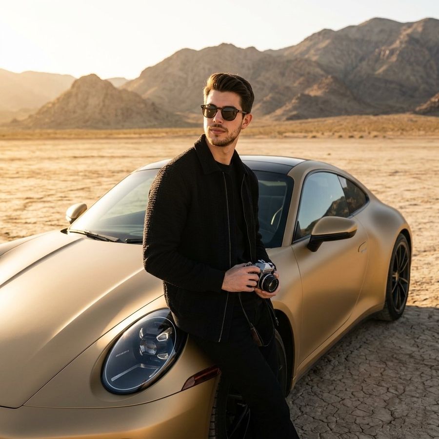 Luxury Car Golden Hour Shoot — GPT Image 2 image prompt example